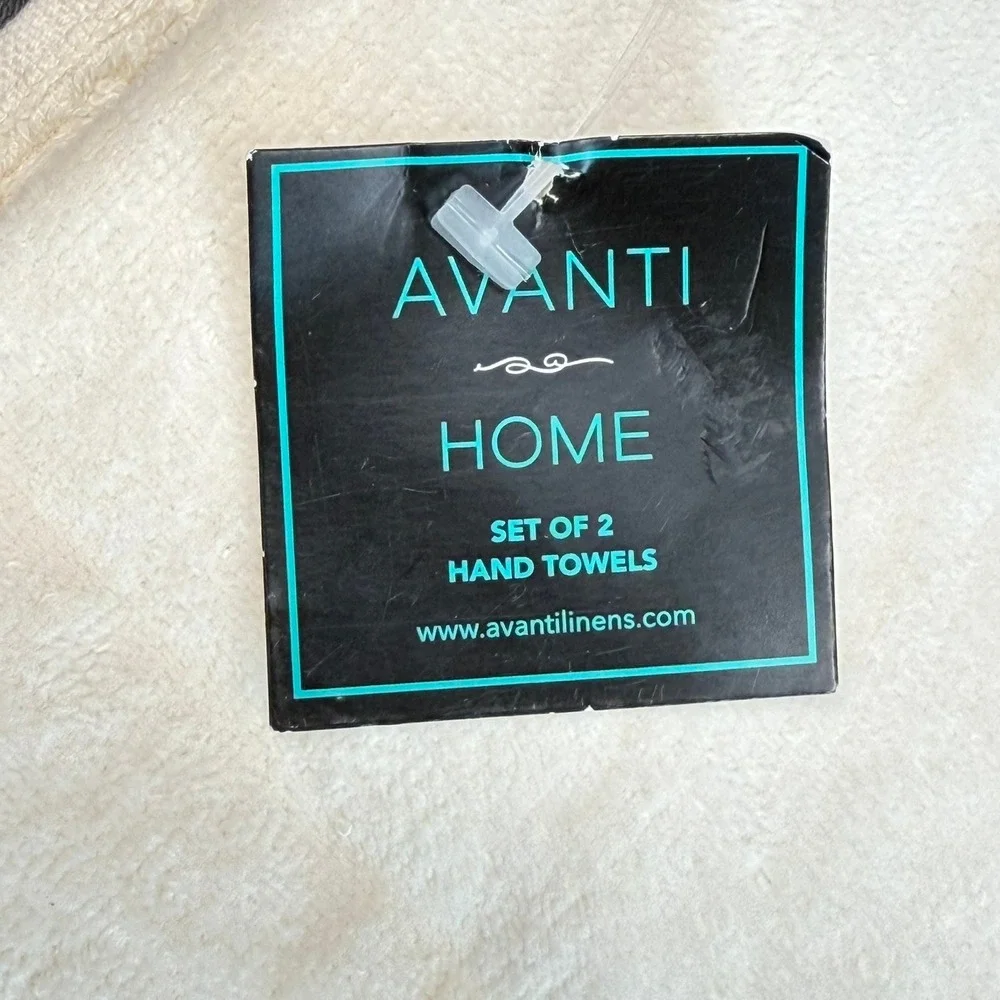 Avanti Home Hand Towels 2PK Ivory Cotton Thankful Fall Embroidered